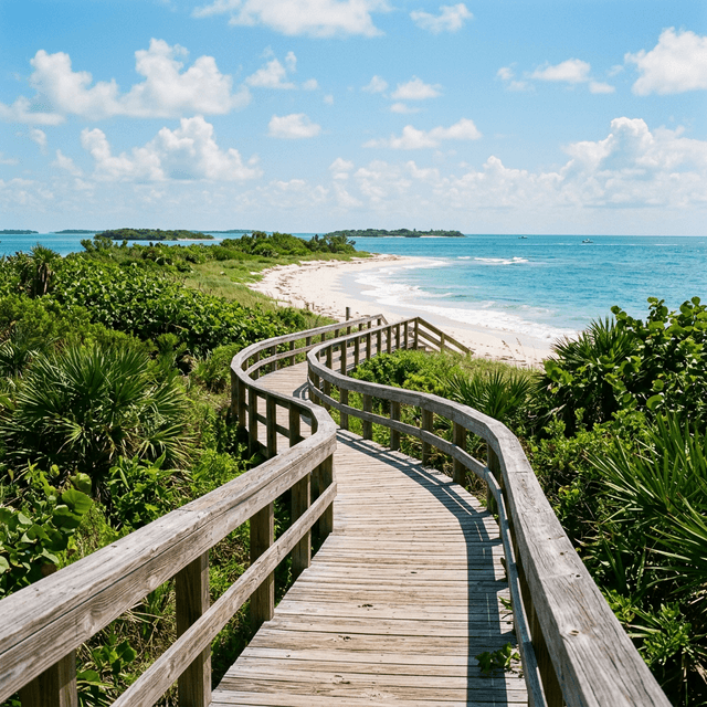 Path winding towards a Florida beach